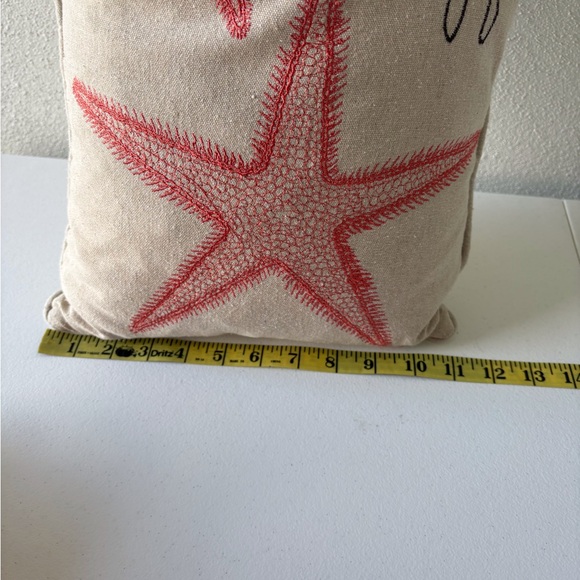 Coastal Decor Throw Pillows 3 Sizes Decor Starfish Beach Ocean‎ Embroidered - Picture 10 of 16